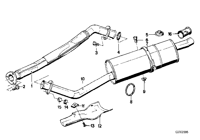 1979 BMW 320i Tailpipe Trim, Chrome Diagram for 82119413970