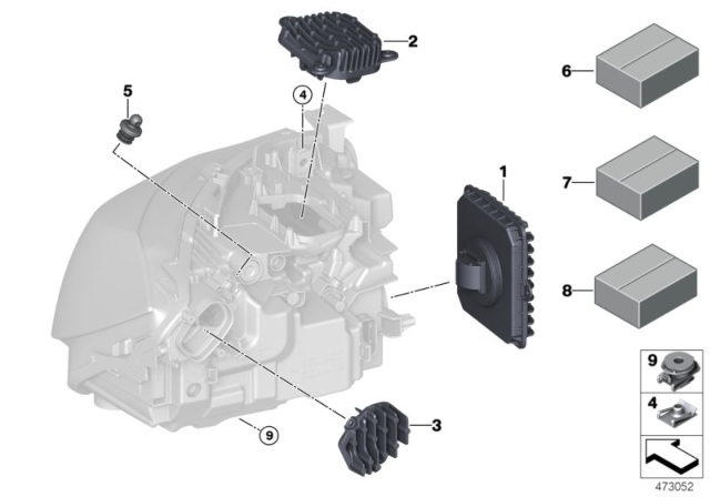 2019 BMW 330i GT xDrive  Led Module, Direction Indicator, Left Diagram for 63117470431