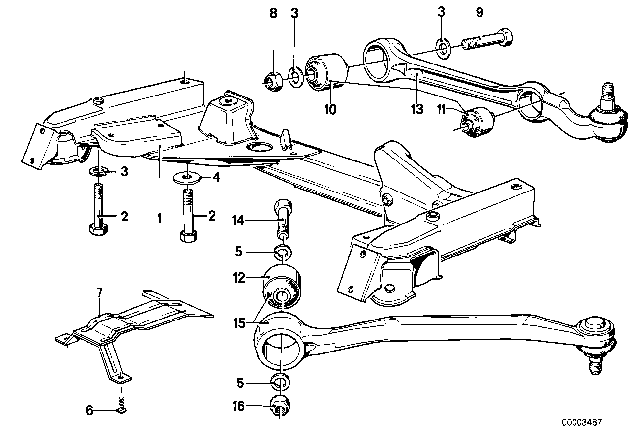 1978 BMW 733i  Left Wishbone Diagram for 31121129362