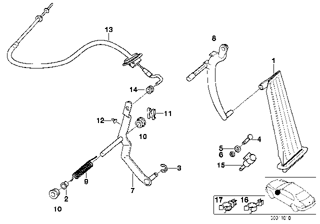 1995 BMW 318is  Kick-Down Switch Diagram for 35421180441