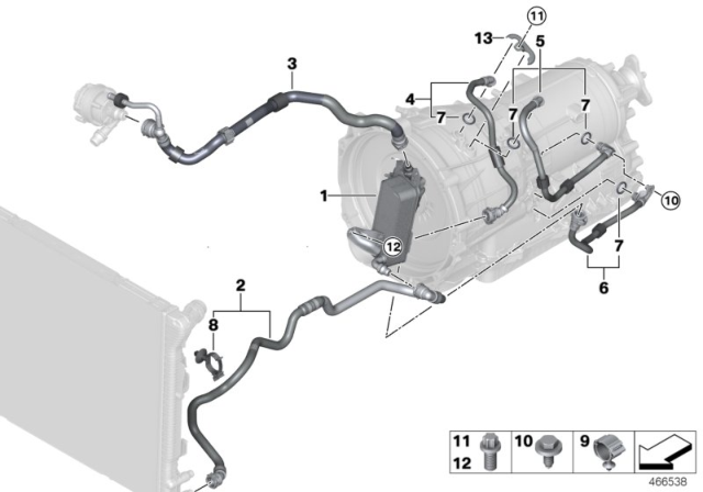 2016 BMW 330e Return Coolant Hose Diagram for 17128673124