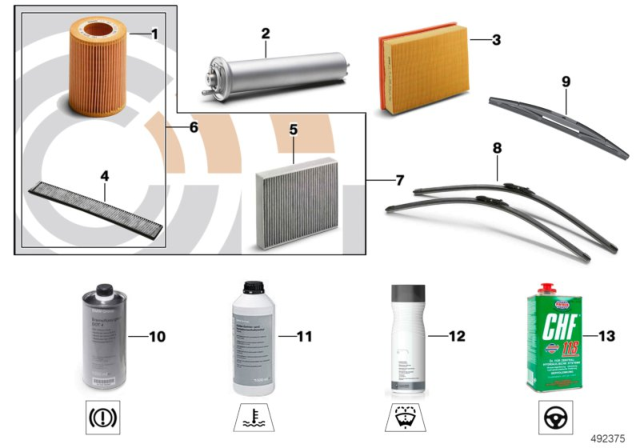 2012 BMW X5  Fuel Filter Diagram for 13327811227