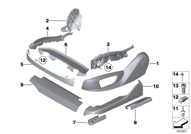 2012 BMW 750Li  Cover, Seat, Top Diagram for 52109168228