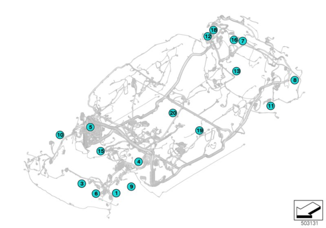 2019 BMW M850i xDrive  CONT.BUSH.MCON 1, 2 SG.COND.S Diagram for 12520056374