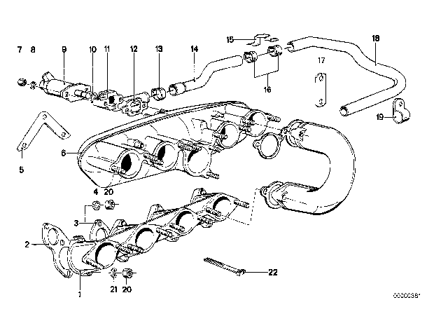 1979 BMW 320i  Hose Diagram for 11611263363