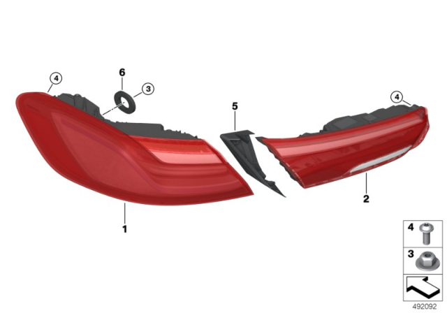 2020 BMW M850i xDrive  Tail Light Side Panel Led Le Diagram for 63217445773
