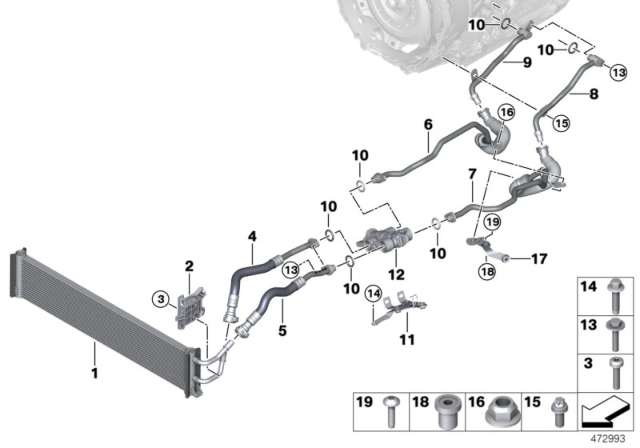 2020 BMW M760i xDrive  Automatic Transmission Oil Cooler Diagram for 17218619388