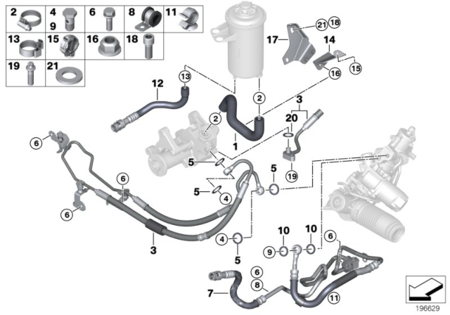 2008 BMW X6  Power Steering Cooler Front Diagram for 17117606254