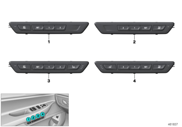 2020 BMW M760i xDrive  OPERATING FACILITY SEAT FUNC Diagram for 61316997296