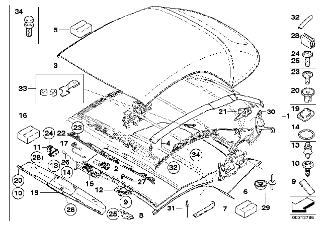 2012 BMW 128i  Repair Kit, Main Pillar, Left Diagram for 54347311688