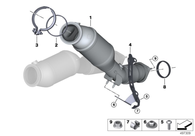 2020 BMW X4 M  HOLDER CATALYTIC CONVERTER N Diagram for 18328053347