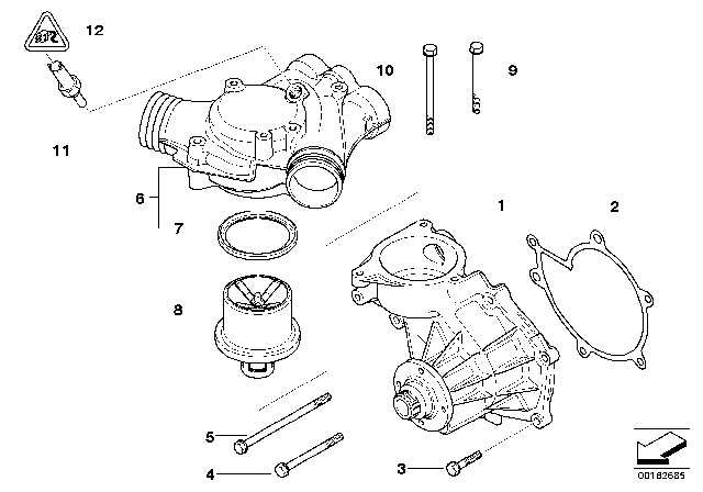 2001 BMW M5  Thermostat Housing Diagram for 11531406762