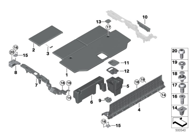 2019 BMW X5  FLOOR CARPET, LUGGAGE COMPAR Diagram for 51477490071