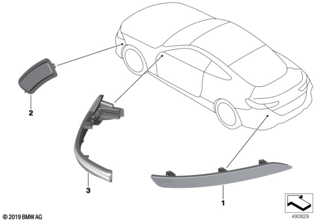 2020 BMW 840i  Reflector, Rear Left Diagram for 63177445783
