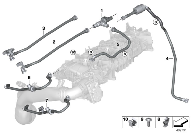 2019 BMW X5  FUEL TANK BREATHER LINE Diagram for 13908665249