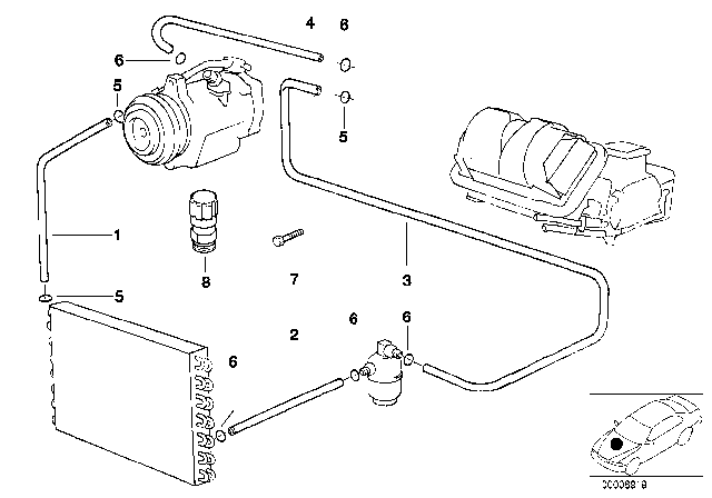 2001 BMW 740iL  Pressure Hose, Compressor-Condenser Diagram for 64538370633