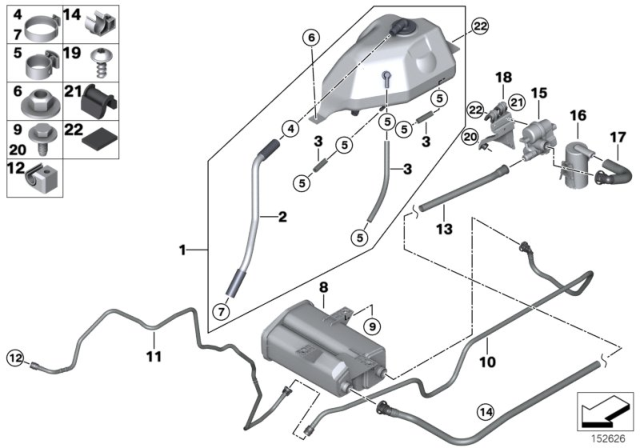 2001 BMW X5  Scavenge Air Line Diagram for 16131184443