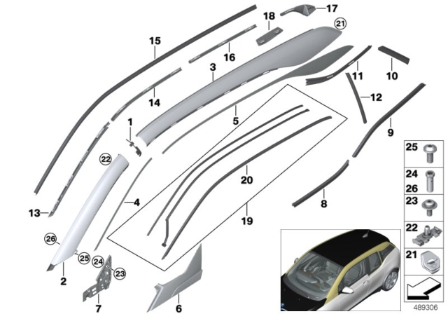 2018 BMW i3 Cover, Column D, Left Diagram for 51137453549