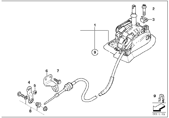 2005 BMW X5 Automatic Transmission Gear Shift Diagram for 25167525328