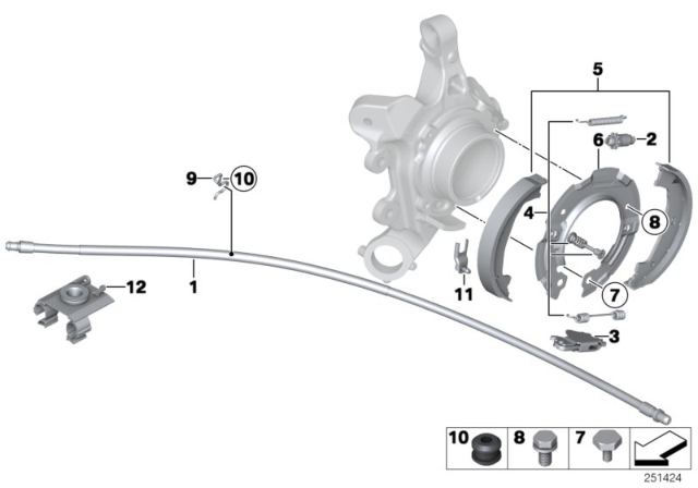 2016 BMW 435i  Hand Brake Bowden Cable Diagram for 34406857640