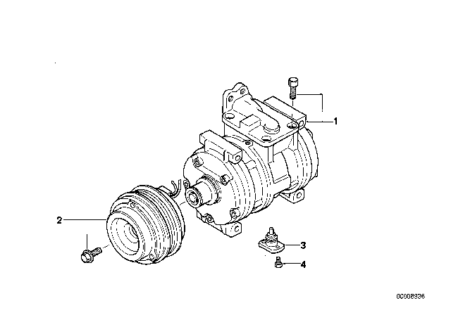 1996 BMW 850Ci  Magnetic Clutch Diagram for 64522156008