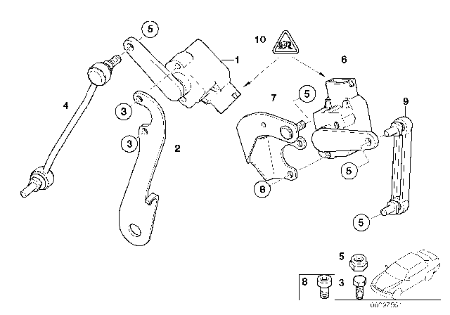 2002 BMW 745i  Front Axle Support Diagram for 31106769459
