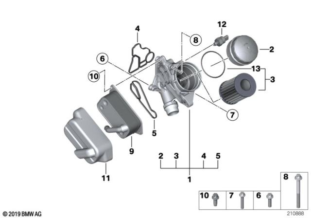 2017 BMW X3  Oil Filter Housing Diagram for 11428637812