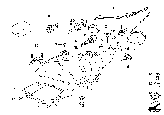 2007 BMW 550i  Bulb Socket, Turn Indicator Diagram for 63126916102