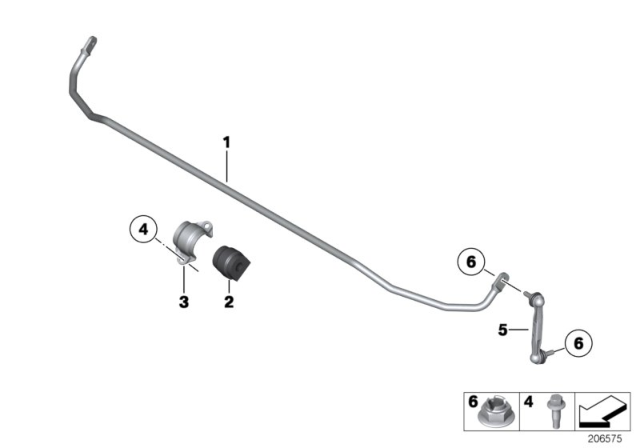 2017 BMW 330e  Stabilizer, Rear Diagram for 33556853473
