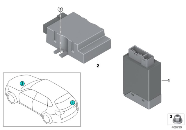 2018 BMW X5  Tank Function Module Diagram for 16147446380