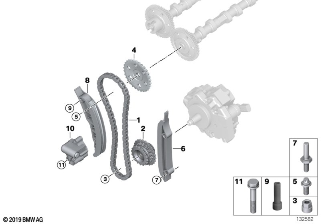 2009 BMW X5  Camshaft Sprocket Diagram for 11317790599