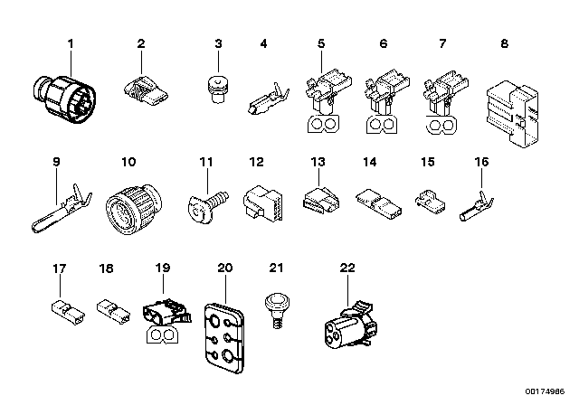 1998 BMW M3  Universal Socket Housing Uncoded Diagram for 61136925634