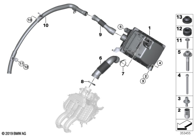 2020 BMW i3s  Intake Silencer Diagram for 13718603090