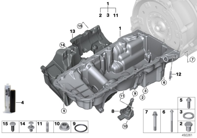 2019 BMW X5  Oil Levelling Sensor Diagram for 12618638757