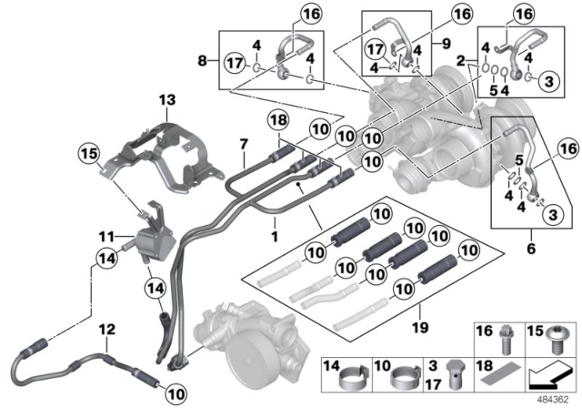 2014 BMW M6  Feed Pipe Diagram for 11537844268