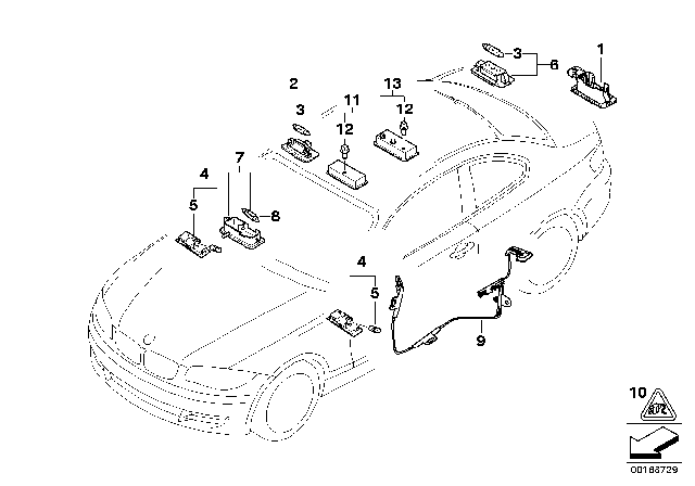 2011 BMW 128i  Door Handle Lighting, Left Diagram for 63317184361