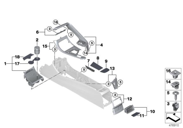 2020 BMW X1  CUP HOLDER Diagram for 51169490004
