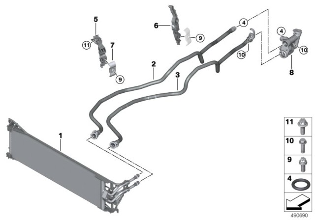 2019 BMW X5  Transmission Oil Cooler Diagram for 17218642748