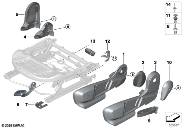 2019 BMW X2  BLIND RIVET Diagram for 52109108141