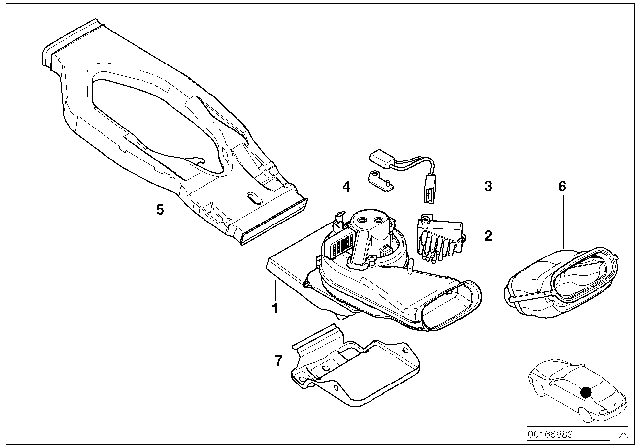 2000 BMW X5  Additionel Blower Support Diagram for 64118381376