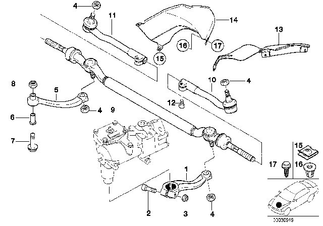 2000 BMW M5  Collar Screw Diagram for 32201092452