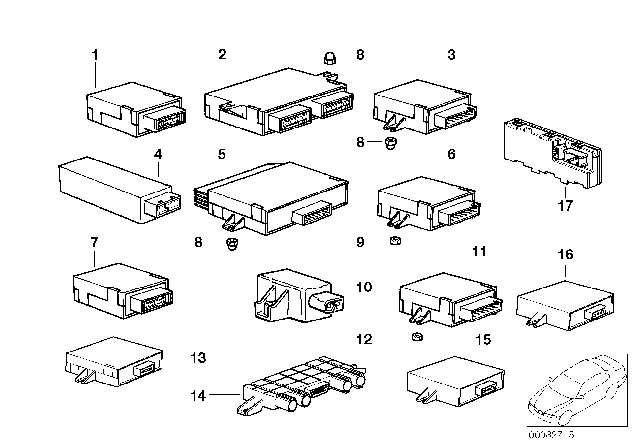 1998 BMW 750iL Trailer Towing Modul Diagram for 61359111945