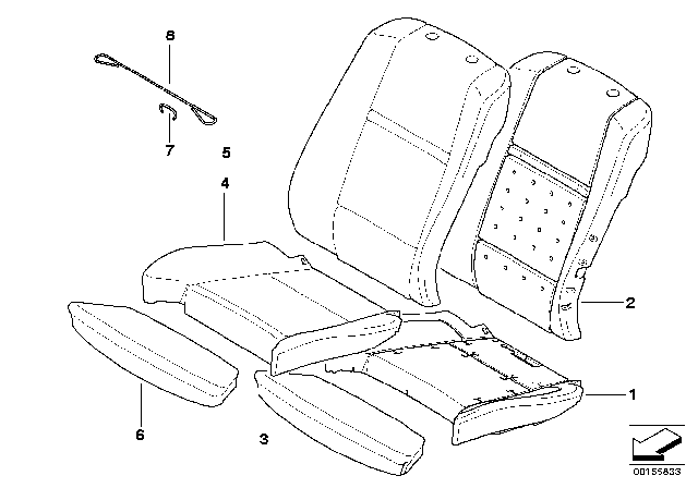 2007 BMW X5  Cover Backrest, Leather, Left Diagram for 52106973445