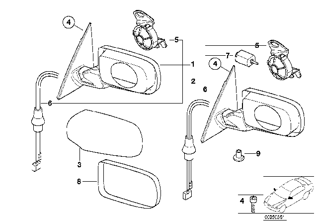 2003 BMW 325i Actuator Left Diagram for 67138362421