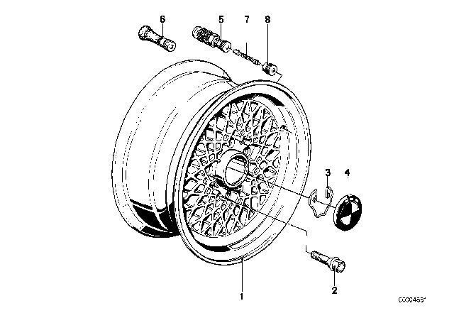 1988 BMW 528e  Clip Diagram for 36131121871