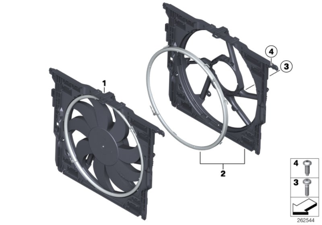 2015 BMW M5  Fan Shroud Diagram for 17422283924