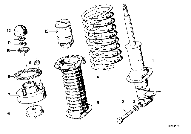 1987 BMW M6  Coil Spring Diagram for 37121121973