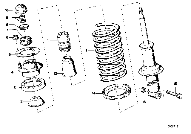 1978 BMW 530i  Coil Spring Red Diagram for 33531112130