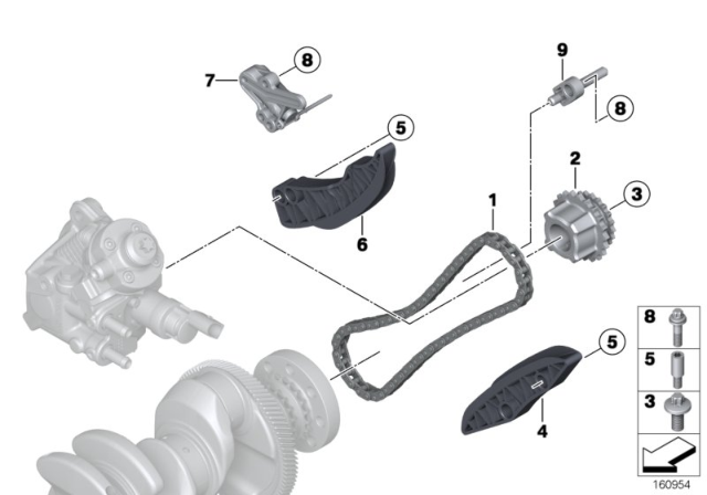 2015 BMW X3 Timing Chain Tensioner Diagram for 13527797905