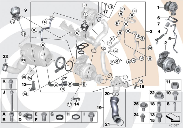 2010 BMW 335d  Oil Pipe Diagram for 11427795971